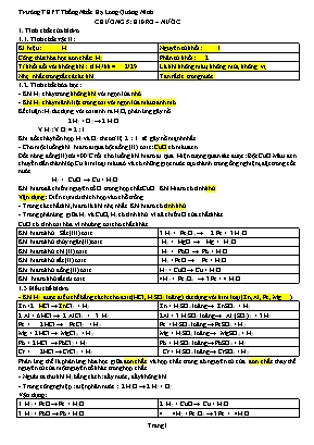 Bài tập Hóa học Lớp 8 - Chương 5 Hiđro - Nước - Trường THPT Thống Nhất
